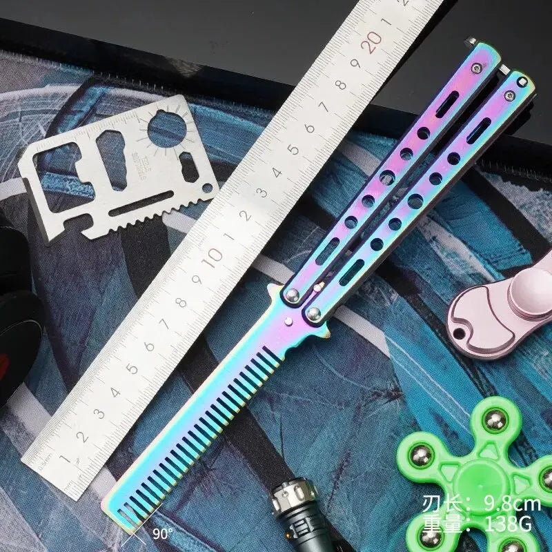Stainless Steel Butterfly Folding Comb | Pocket Travel Comb Butterfly Folding Comb QXL