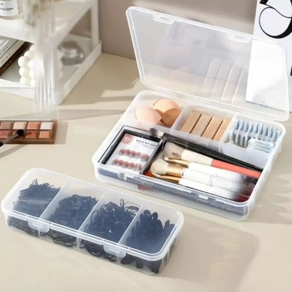 4-Grid Transparent Dustproof Desktop Storage Organizer Box Desktop Storage Organizer QXL
