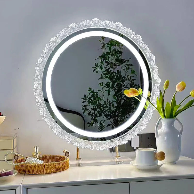 Sunflower LED Vanity Mirror | Tri-Color Dimming Desktop Mirror LED Vanity Mirror QXL