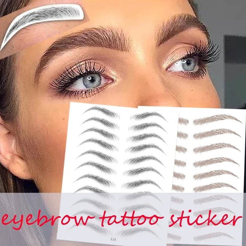 6D Hair-Like Eyebrow Tattoo Stickers | Water Transfer, Long Lasting Eyebrow Tattoo Stickers QXL