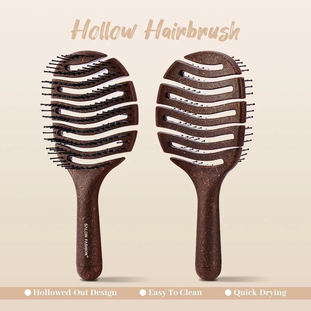 Long-Handle Hollow Bristle Comb – Anti-Static Wig Hair Brush Hair Comb QXL