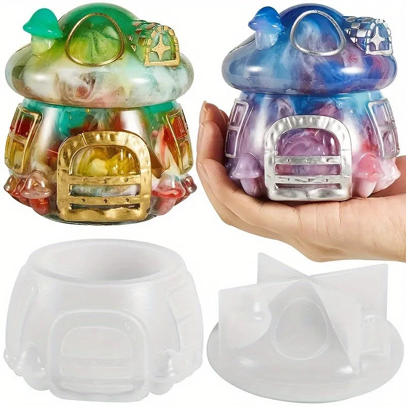 3D Mushroom Silicone Molds for Epoxy Resin, Plaster & Concrete Silicone Casting Mold QXL 1set