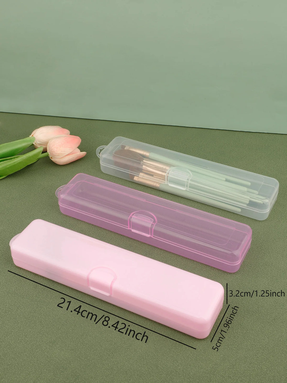 Portable Dustproof Makeup Brush Case with Lid | 5-Pack Travel Makeup Brush Organizer QXL