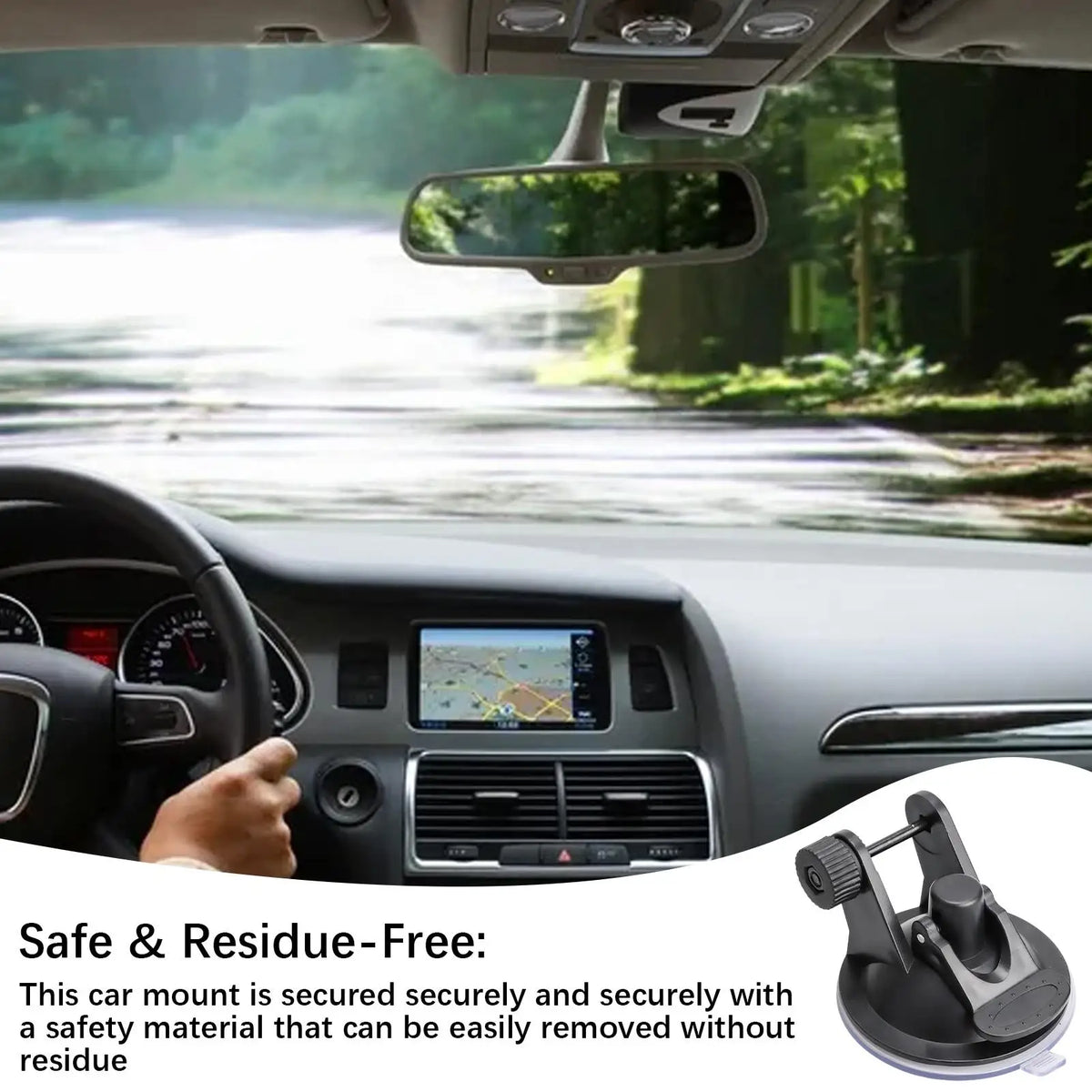 Universal Dash Cam Suction Cup Mount | 180° Adjustable Car Holder Dash Cam Mount QXL