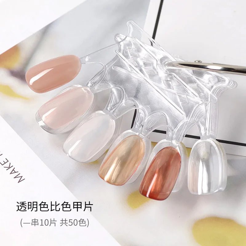 50-Pc Crown Nail Tip Display Board & Ring Stand | Swatch Nail Display Stand QXL