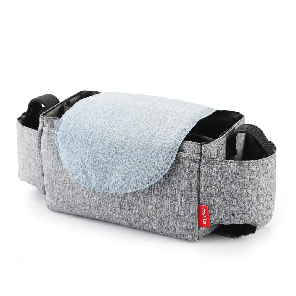 Insulated Baby Diaper Bag & Bottle Storage | Stroller Bag Insulated Diaper Bag QXL A12 GRAY