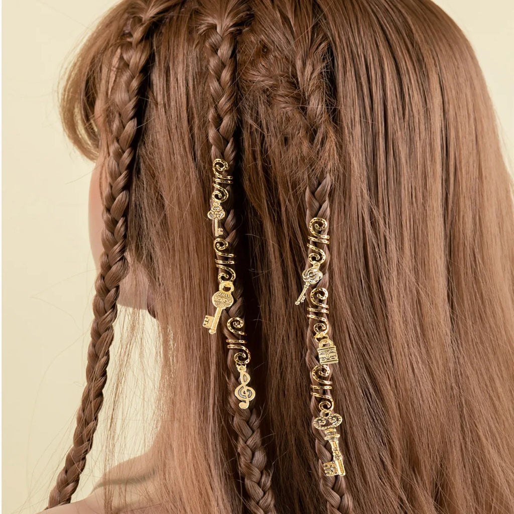 6-Pack Gold Dreadlock Beads | Adjustable Braid Cuff Clips Hair Braid Beads QXL No.9