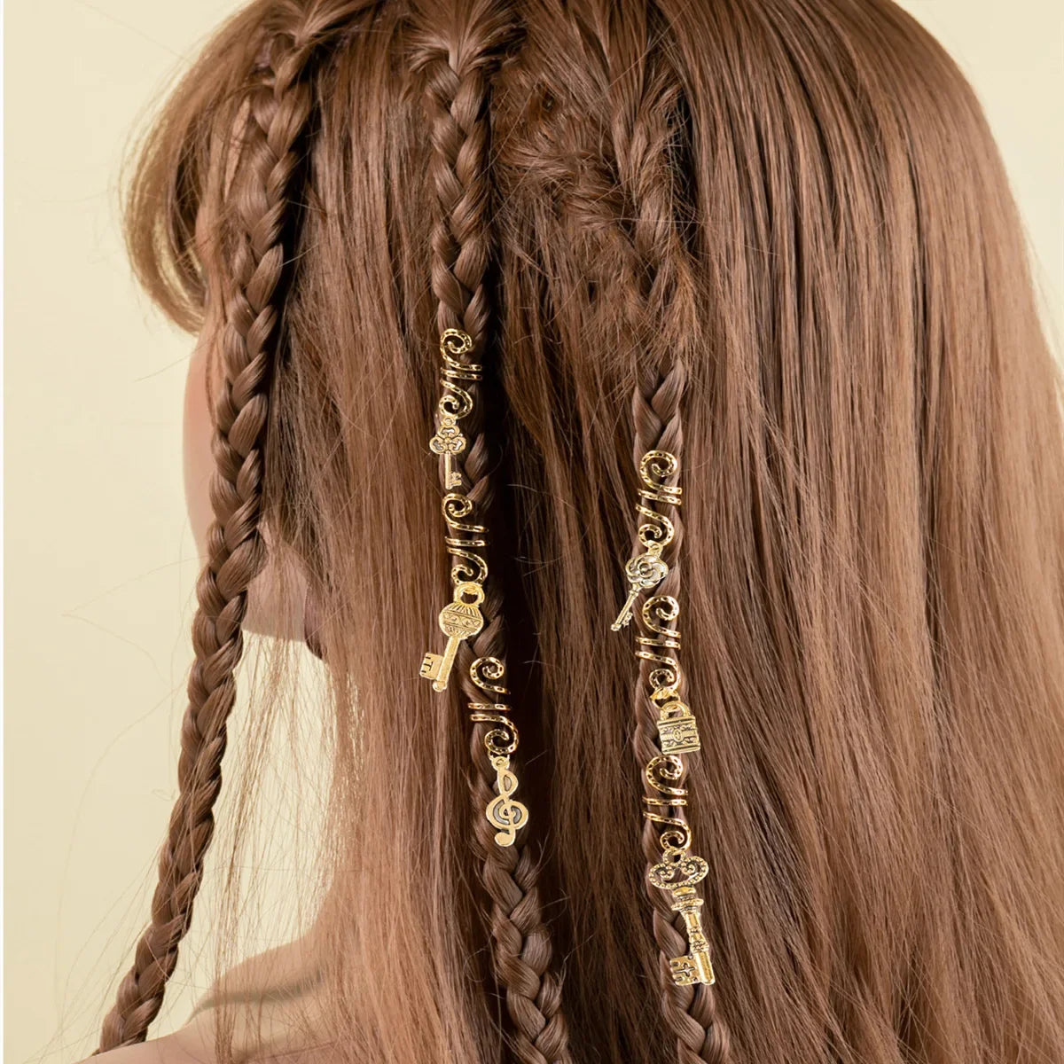 6-Pack Gold Dreadlock Beads | Adjustable Braid Cuff Clips Hair Braid Beads QXL No.9