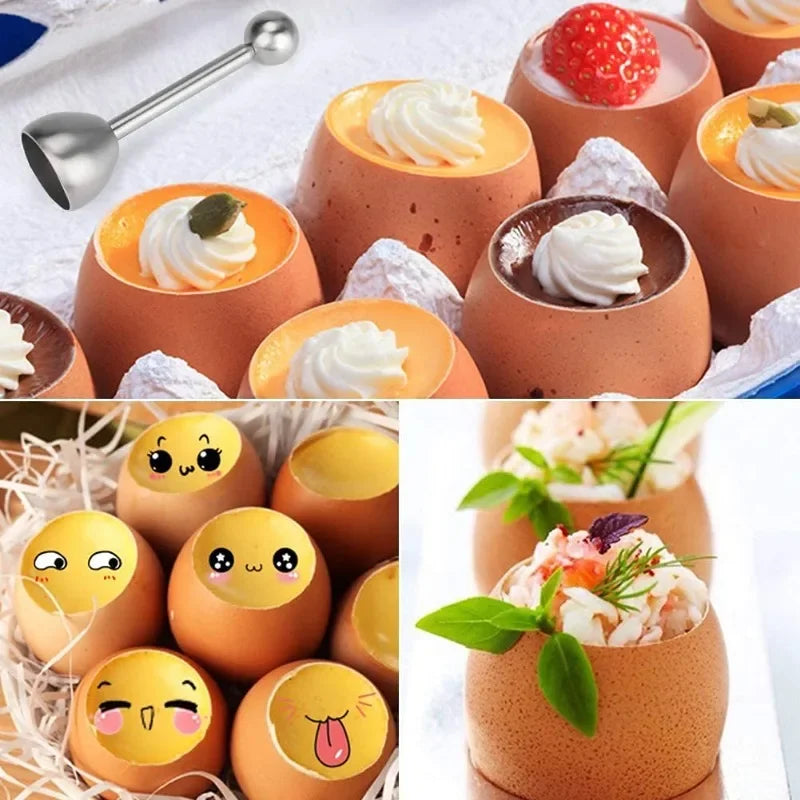 Stainless Steel Egg Topper, Shell Cutter & Separator Tool Egg Topper Tool QXL