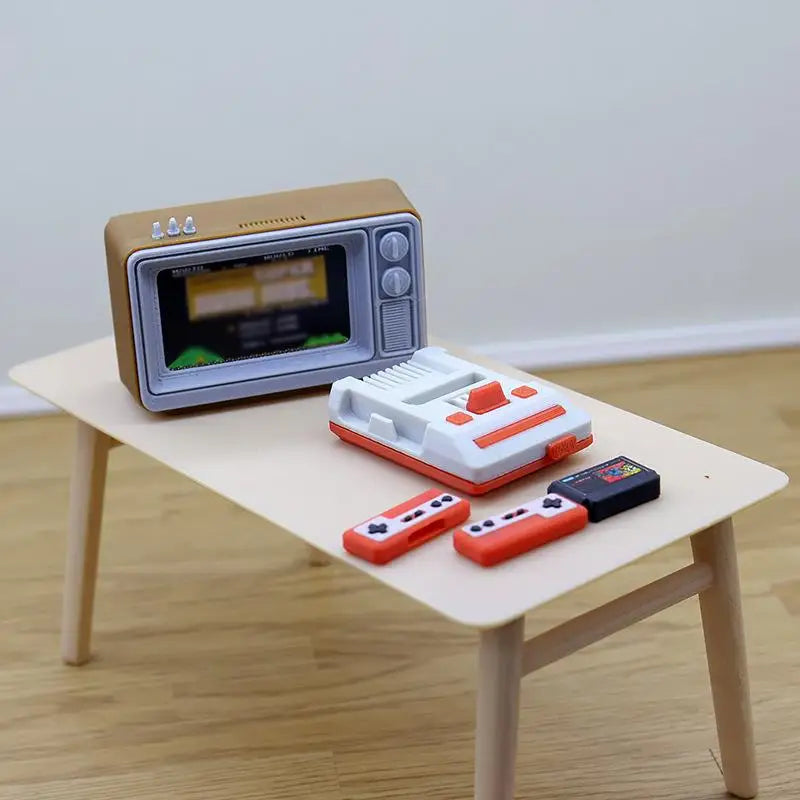 1/12 Dollhouse Miniature Retro TV Game Console Model Decor Dollhouse Miniature QXL