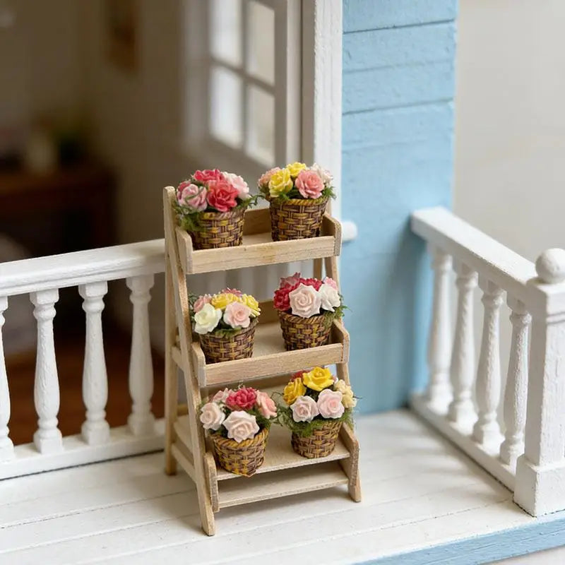 6-Piece Miniature Potted Flowers Set for Dollhouse Décor Dollhouse Miniatures QXL