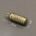 Hollow Brass Buddha Sutra Cylinder Pendant Keychain & Necklace Brass Pendant Keychain QXL A