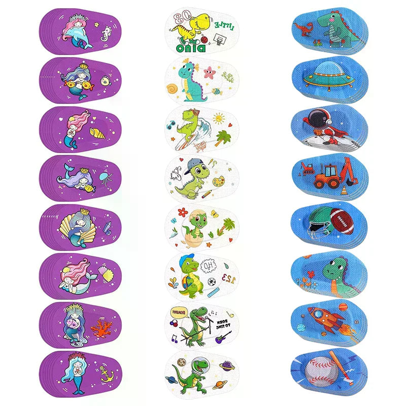 8-Pack Kids Adhesive Eye Patches | Breathable Cartoon Design Kids Eye Patches QXL