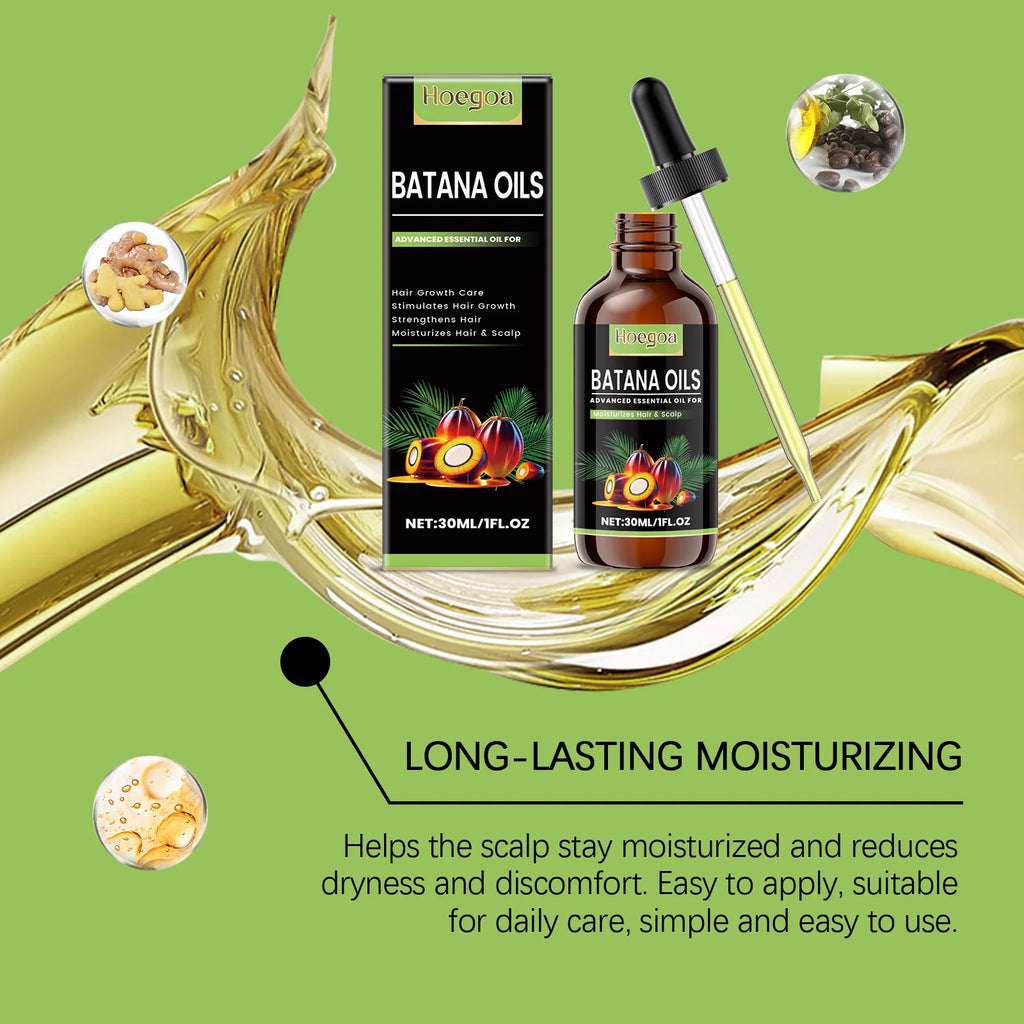 HOEGOA Batana Hair Oil – Anti-Frizz Serum for Smooth Shiny Hair Hair Care Oil Serum QXL