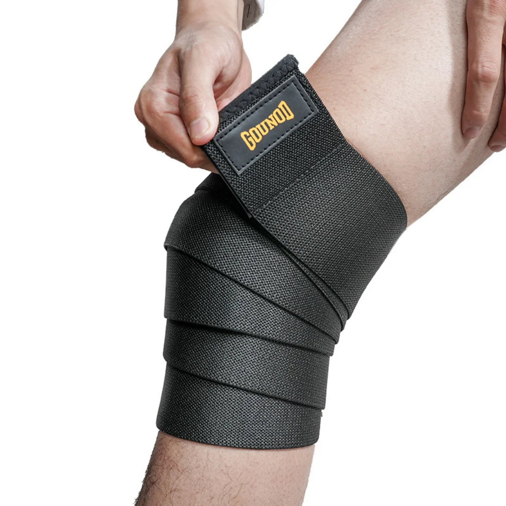 Elastic Knee Wrap Brace with Bandage Strap | Gym & Lifting Knee Wrap Brace QXL