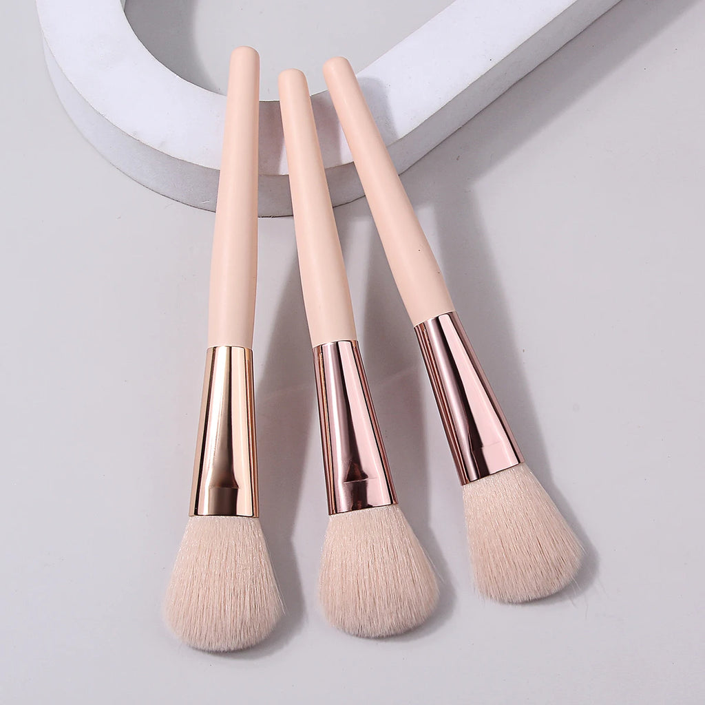 KOSSHOW 3-Pc Blush, Contour & Highlighter Brush Set Makeup Brush Set QXL