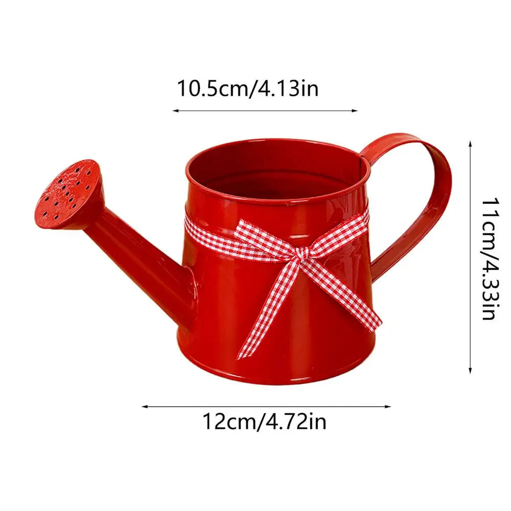 1L Metal Decorative Watering Can for Indoor & Outdoor Plants Decorative Watering Can QXL Red