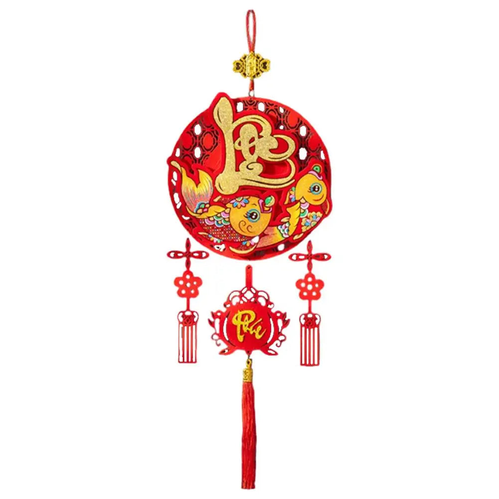 Red Lunar New Year Tassel Wall Hanging Ornament 2026 Festive Wall Ornament QXL C