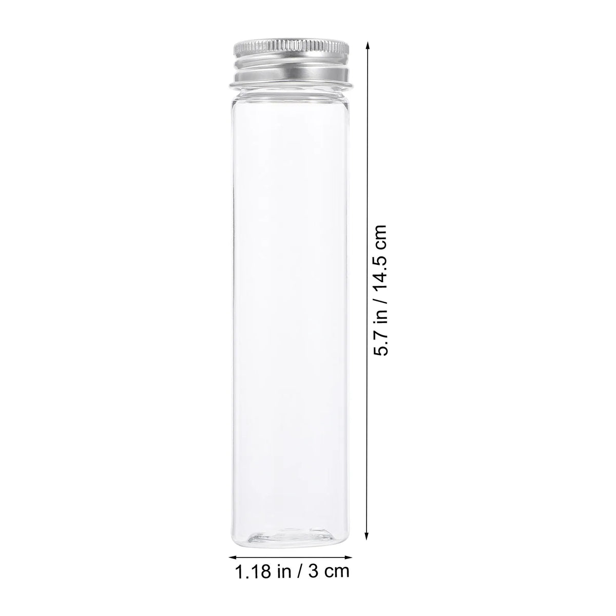 10-Pack Flat Bottom PET Plastic Test Tubes with Screw Caps Plastic Sample Tubes QXL