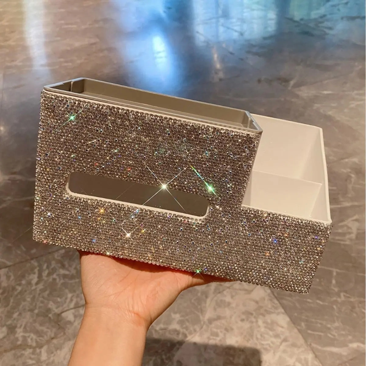 Diamond Acrylic Makeup & Sundries Desktop Organizer Box Desktop Storage Organizer QXL Storage box