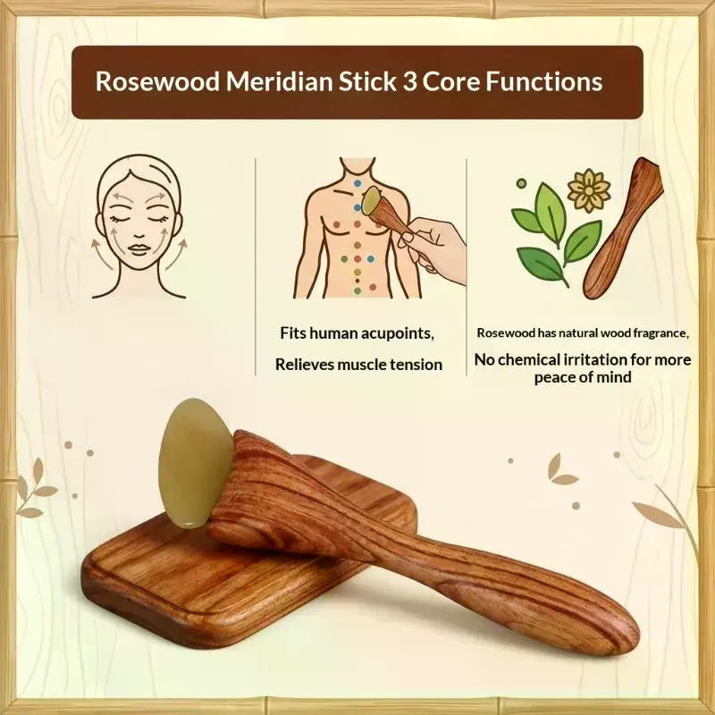Sandalwood Gua Sha Face Massage Stick | Eye & Facial Tool Facial Massage Tool QXL
