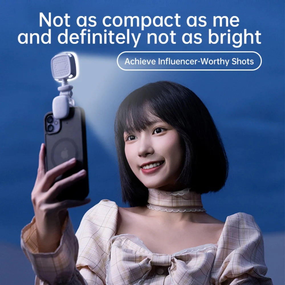 Portable Mini LED Clip-On Selfie Fill Light | USB Rechargeable Clip-On Fill Light QXL