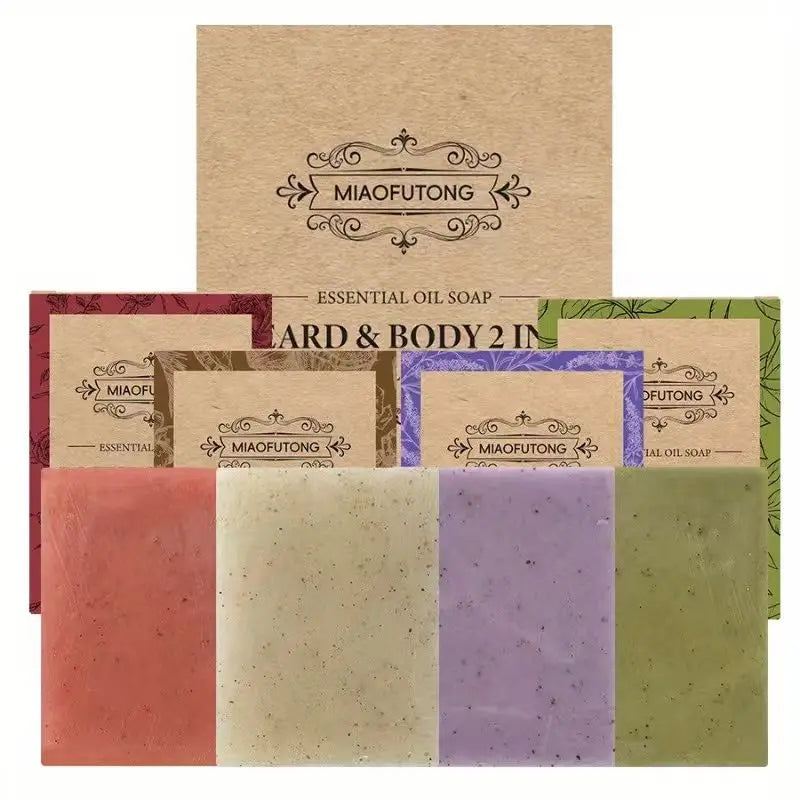4-Pc Coconut Oil Lavender Rose Soap Gift Set | Face & Hand Botanical Soap Set QXL