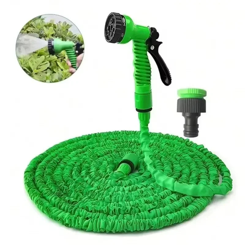 Retractable Expandable Garden Hose 25–200ft + Water Gun Nozzle Expandable Garden Hose QXL