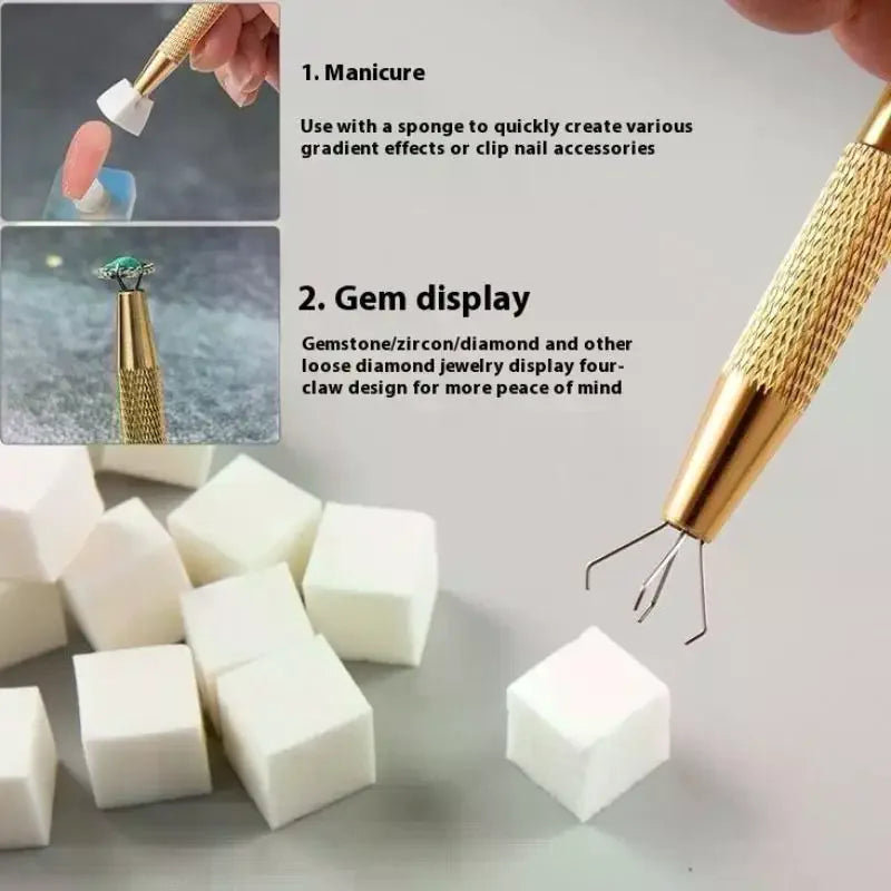 100-Pc Gradient Sponge Nail Brush | Glitter & Gel Applicator Pens Nail Art Applicator QXL