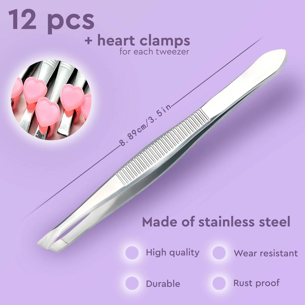 Stainless Steel Precision Tweezers Set – Eyebrow & Hair Removal Precision Tweezers Set QXL