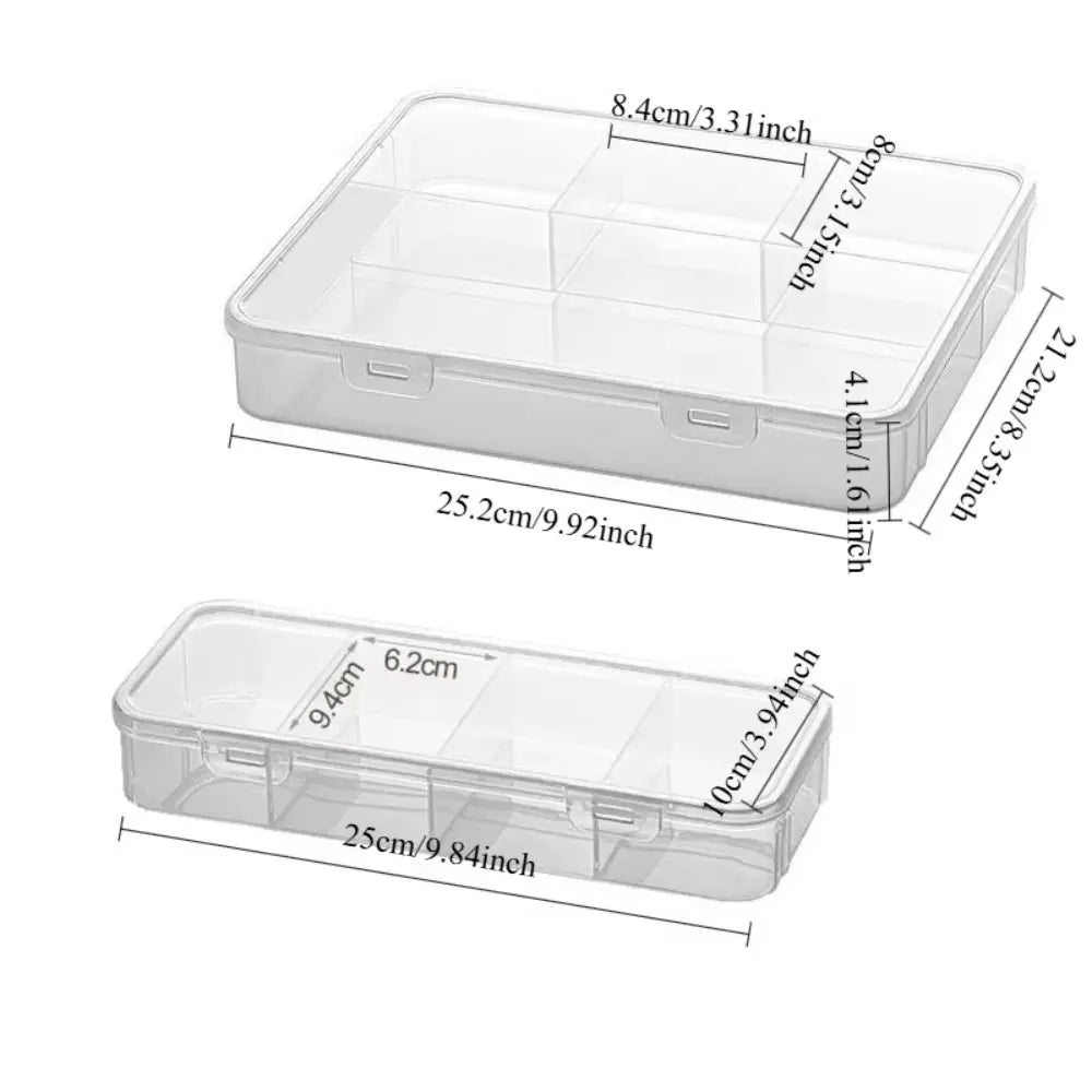 4-Grid Transparent Dustproof Desktop Storage Organizer Box Desktop Storage Organizer QXL