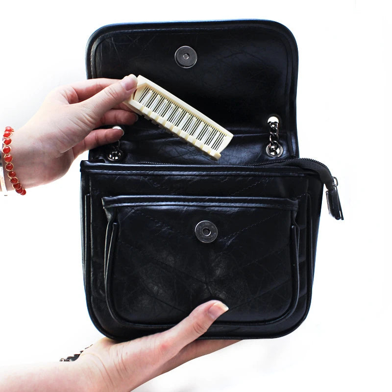 Double-Sided Folding Pocket Beard Comb | Fine & Wide Teeth Pocket Beard Comb QXL