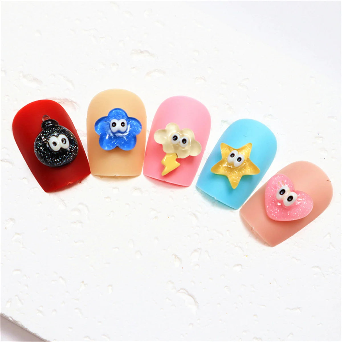 20-Pack 3D Kawaii Resin Nail Charms | Mixed DIY Manicure 3D Nail Art Charms QXL