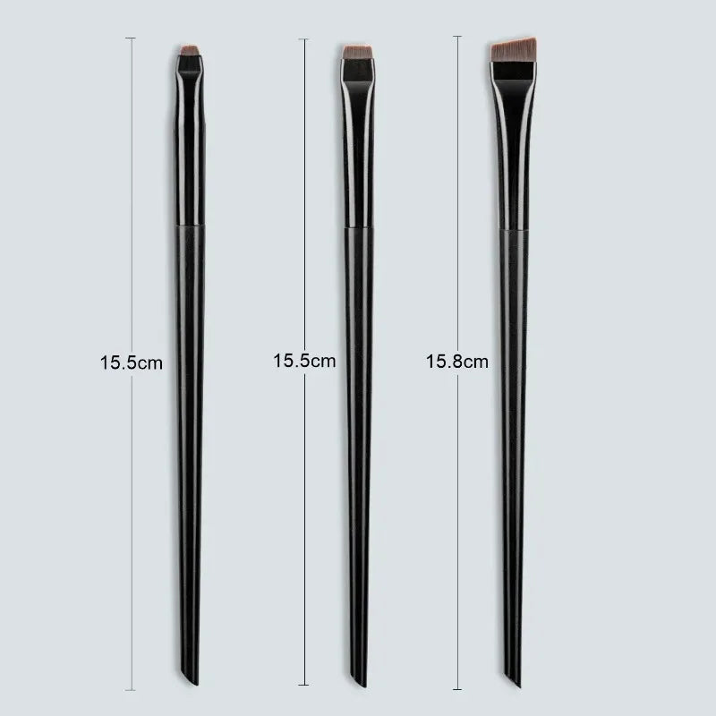 3-Piece Blade Eyeliner & Eyebrow Brush Set | Flat Fine Liner Eye Makeup Brush Set QXL