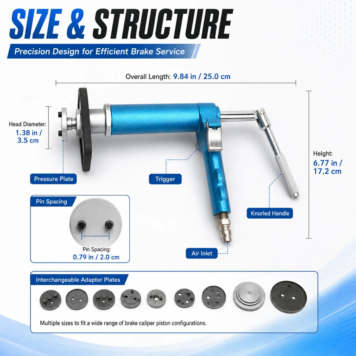 Pneumatic Disc Brake Caliper Piston Tool | Air-Operated Press Brake Caliper Tool QXL