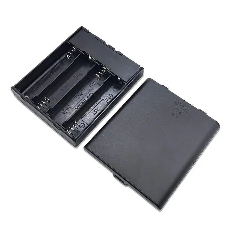 4-Slot AA Battery Holder with USB Port, Switch & LED Light Battery Holder Case QXL
