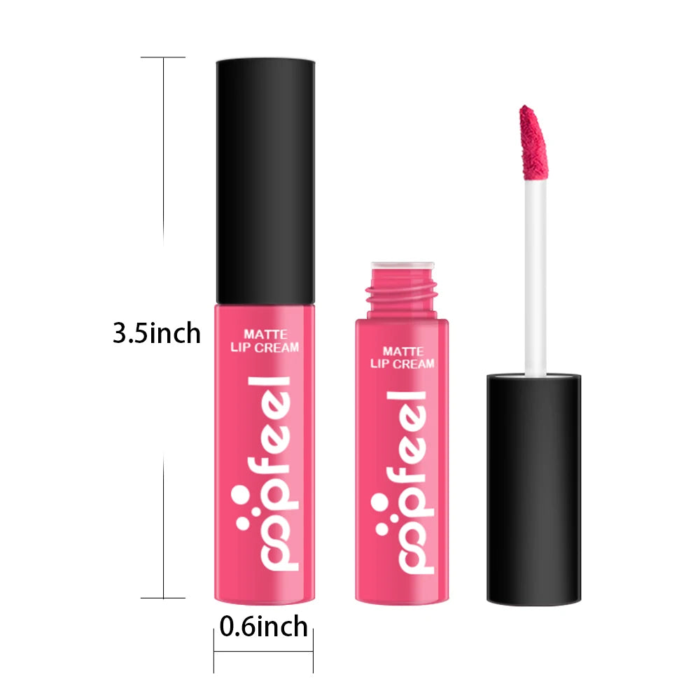 POPFEEL 6-Pc Matte Liquid Lipstick Set | Nude Lip Gloss Matte Liquid Lipstick QXL