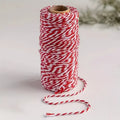100m Red & White Braided Christmas Craft Cord | Holiday Rope Craft Cord Rope QXL 100 meters