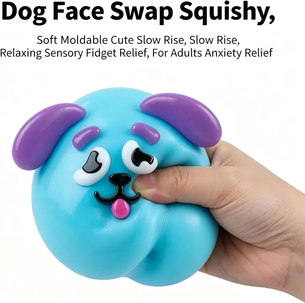 Dog Face Swap Squishy Toy | Slow Rise Sensory Squeeze Fun Squishy Sensory Toy QXL