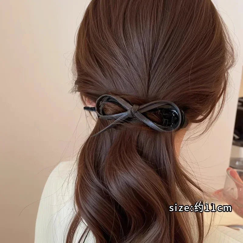 Leopard Print Twist Hair Clip | Acrylic Vintage Hairpin Twist Hair Clip QXL black 11cm
