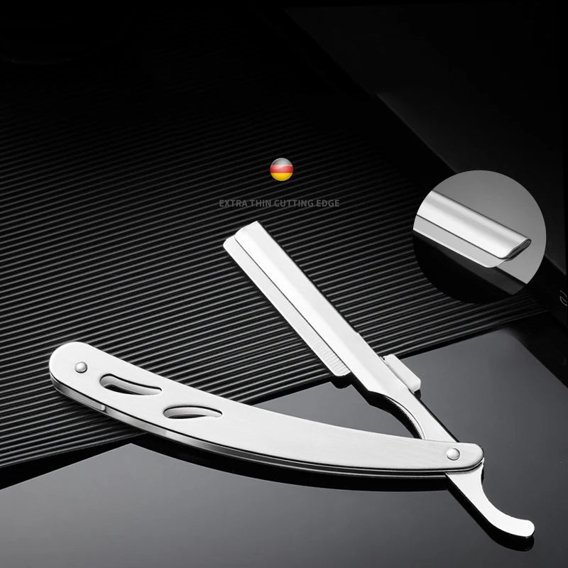 Folding Straight Edge Razor | Stainless Steel Barber Shaver Straight Edge Razor QXL
