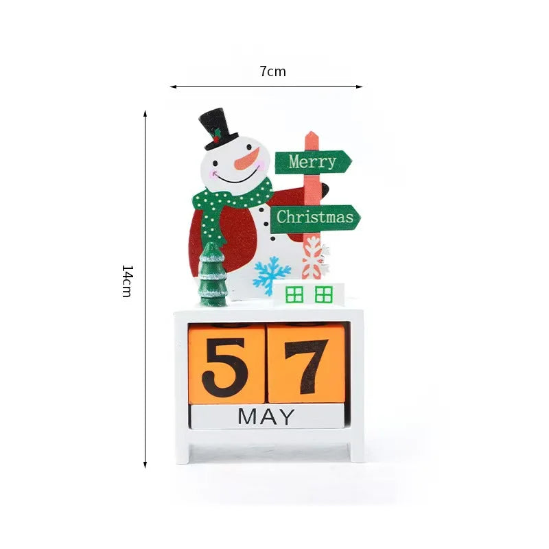 Christmas Wooden Calendar Display Window Desktop Decoration Holiday Wood Decoration QXL style 3