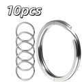 10-Pack 304 Stainless Steel Key Rings – 1" Flat Split Rings Stainless Steel Key Rings QXL 10pcs
