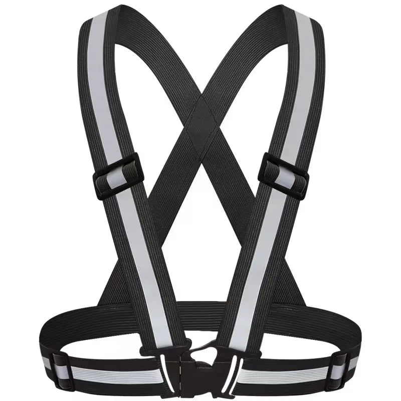 Reflective Safety Vest | High-Vis Adjustable for Running & Cycling Reflective Safety Vest QXL black