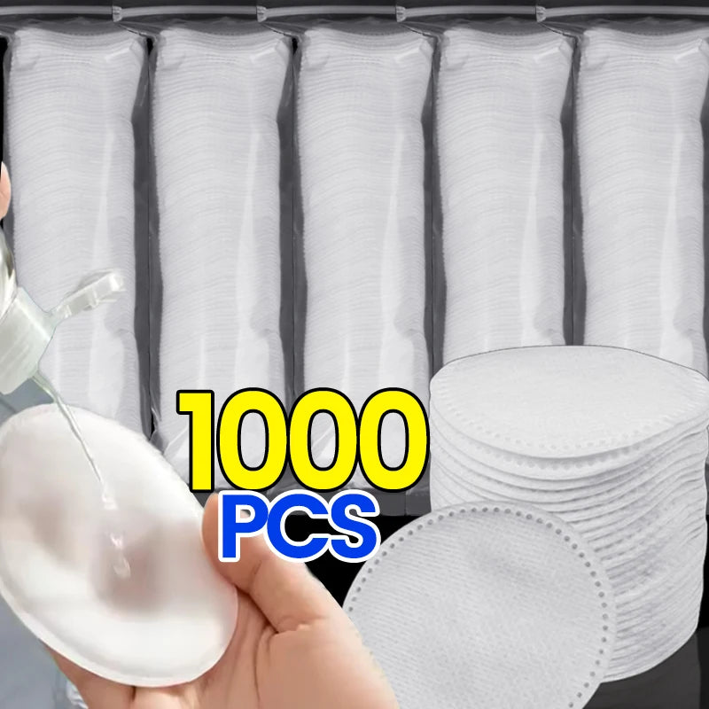 1000-Pc Disposable Round Cotton Pads | Makeup & Nail Remover Makeup Remover Pads QXL