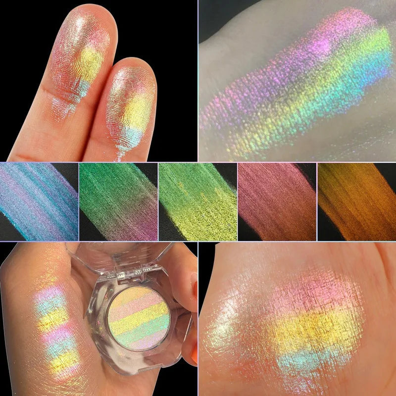5-Color Chameleon Rainbow Diamond Eyeshadow | Shimmer & Glitter Shimmer Eyeshadow QXL