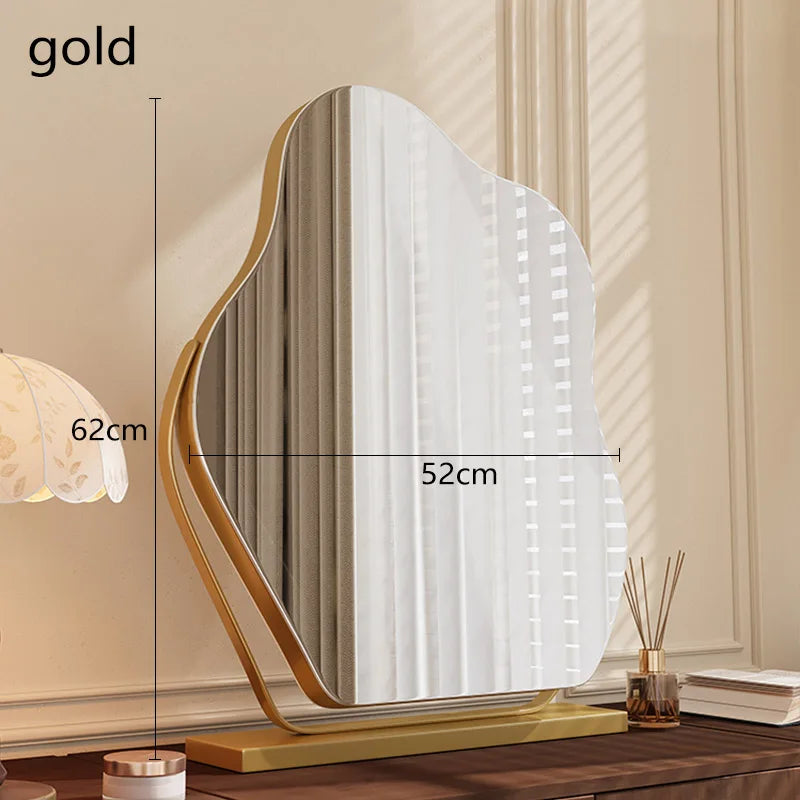 French Windflower Rotating Vanity Makeup Mirror | Metal Frame Vanity Makeup Mirror QXL gold W52H62