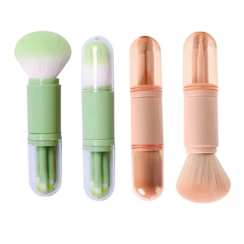 4-in-1 Telescopic Travel Makeup Brush Set | 4 Mini Brushes Travel Makeup Brush Set QXL