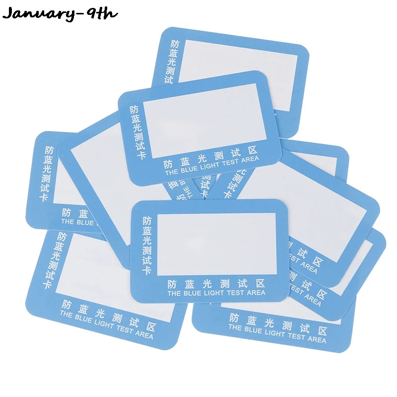10-Pack Anti-Blue Light Test Cards | UV Lens Detection Eyewear Test Cards QXL