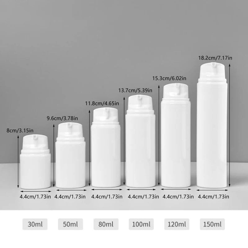 Refillable Vacuum Pump Bottles 30–150ml | Travel Dispenser Vacuum Pump Bottle QXL